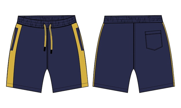 Shorts Pant vector illustration template front and back views