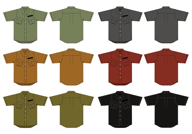 Vector shortsleeve army shirts illustration