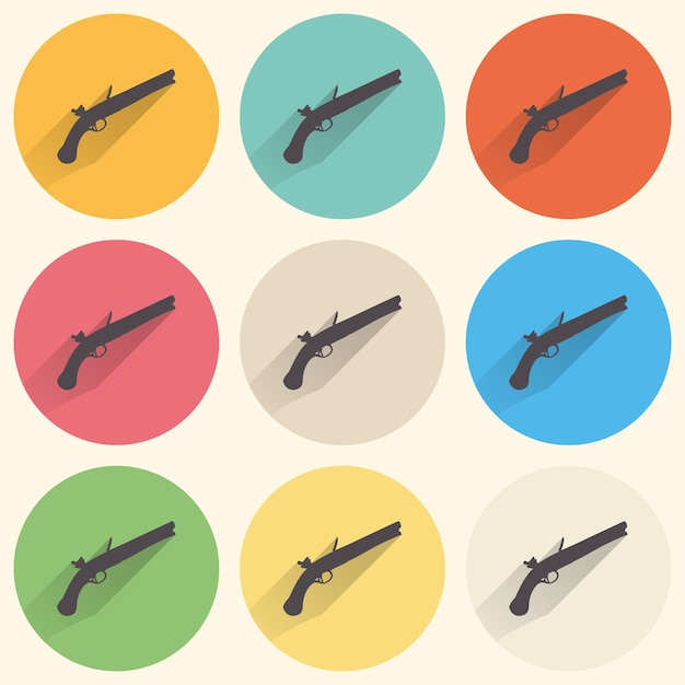 Shotgun icon illustration. Creative and retro image