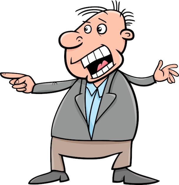 shouting man cartoon illustration