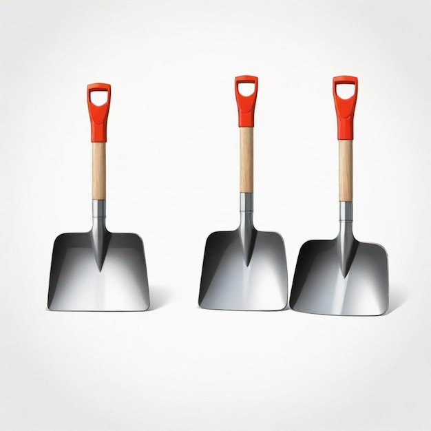 Vector shovel cartoon vector set white background isolated