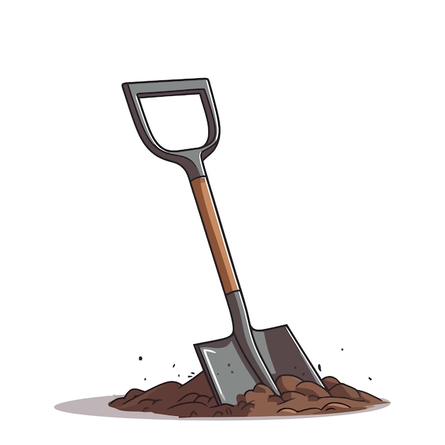 Shovel in the ground Bayonet shovel Spade stuck into the ground Vector illustration Generated AI