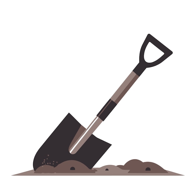 Shovel in the ground Bayonet shovel Spade stuck into the ground Vector illustration Generated AI