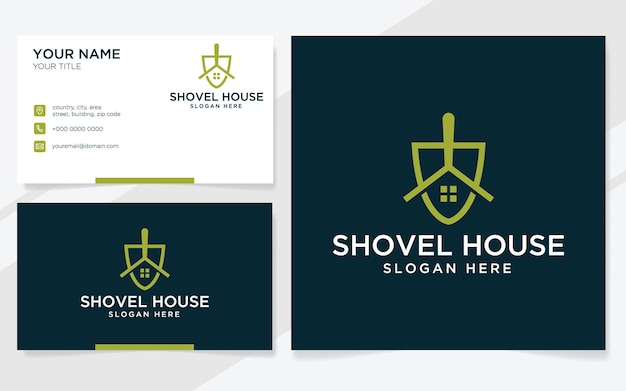 Shovel home logo suitable for company with business card template