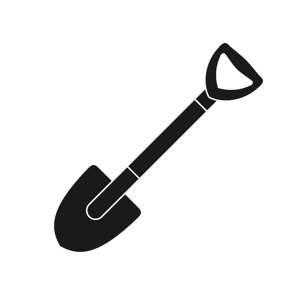 Shovel icon isolated on white background Work tool for outdoor activities digging gardening