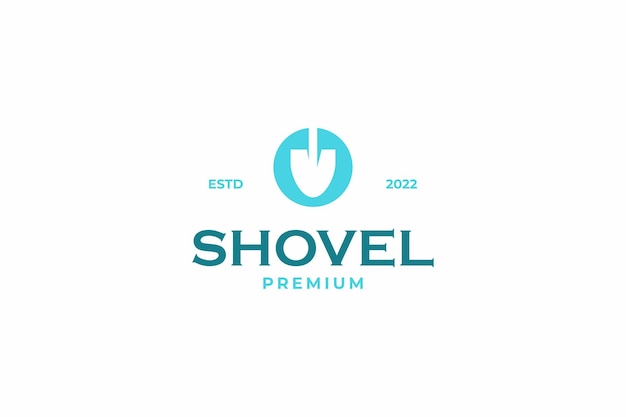 Shovel icon logo design template