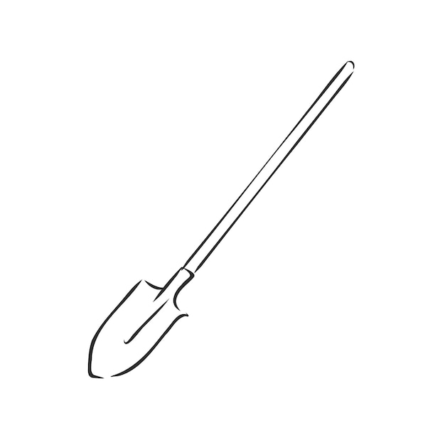 Shovel icon Vector illustration of garden shovel Hand drawn garden shovel garden shovel