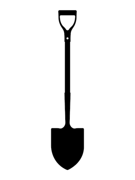 Shovel Silhouette, Digging And Lifting Hand Tool Illustration