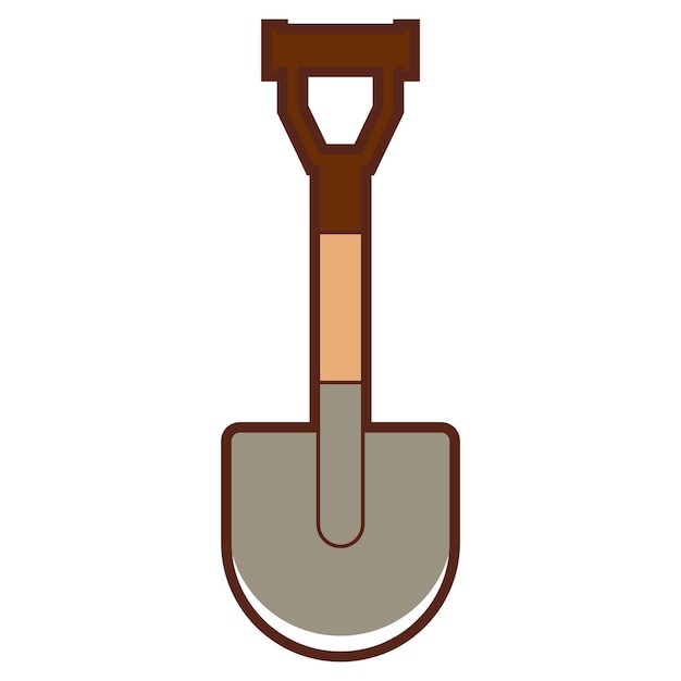 Shovel vector cartoon illustration isolated on a white background