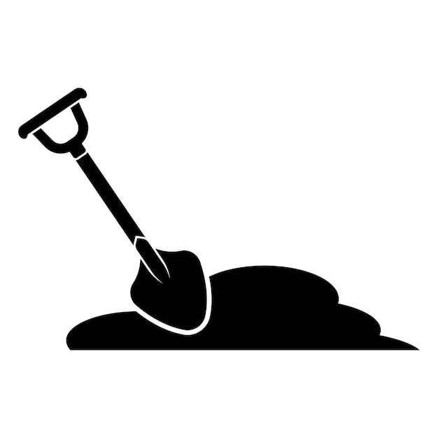 Shovel vector icon illustration logo template