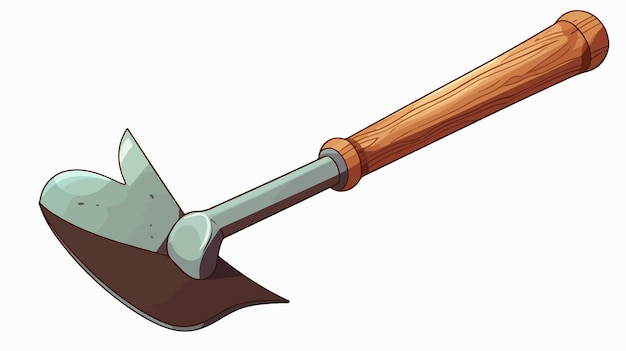 a shovel with a wooden handle