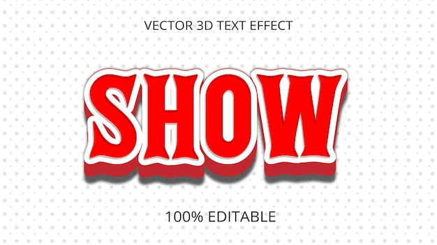 Show 3d text effect creative Editable text effect