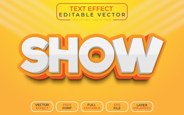 Show 3D Text Effect EPS Vector File