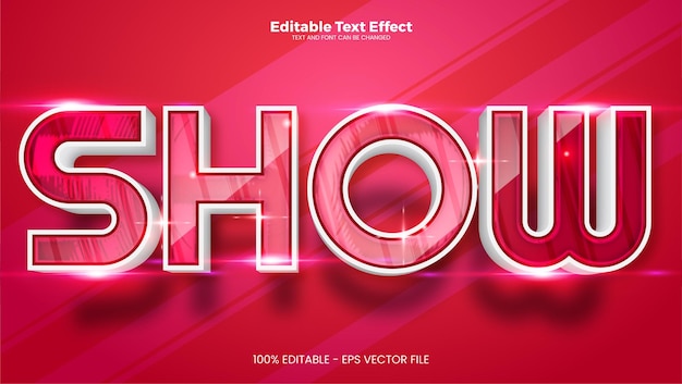 Show editable text effect in modern trend style