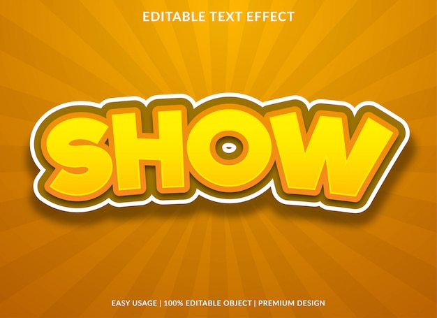 Show text effect with bold style