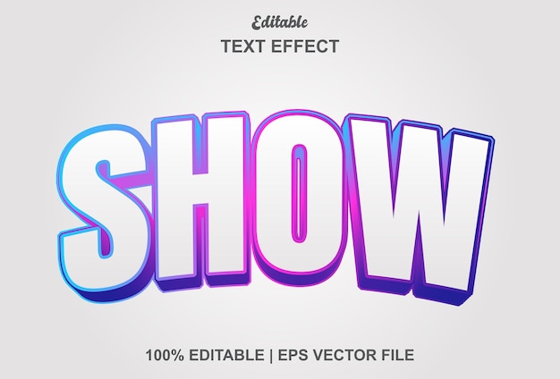 Show text effect with white and editable