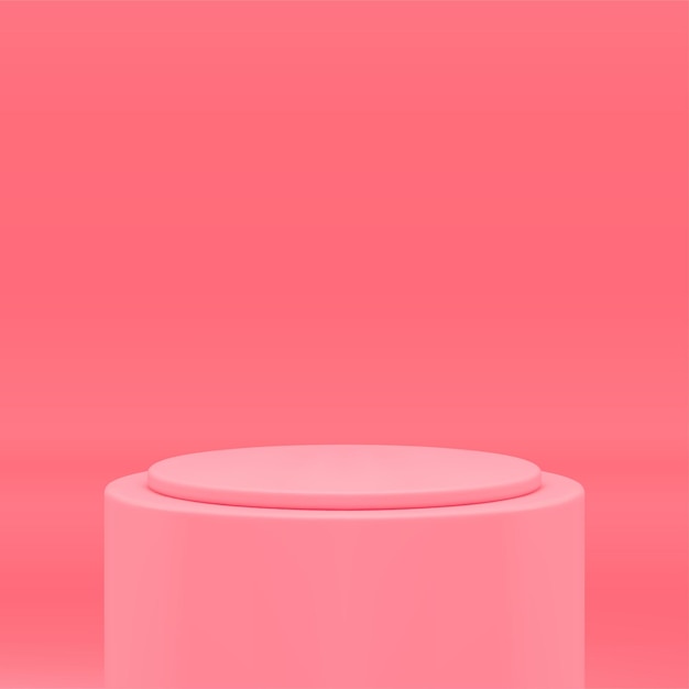 Showcase base foundation pink pastel cylinder steps showcase 3d studio background realistic vector