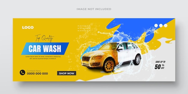 Showroom Shine Car Wash Service Advertisement facebook bundle Template