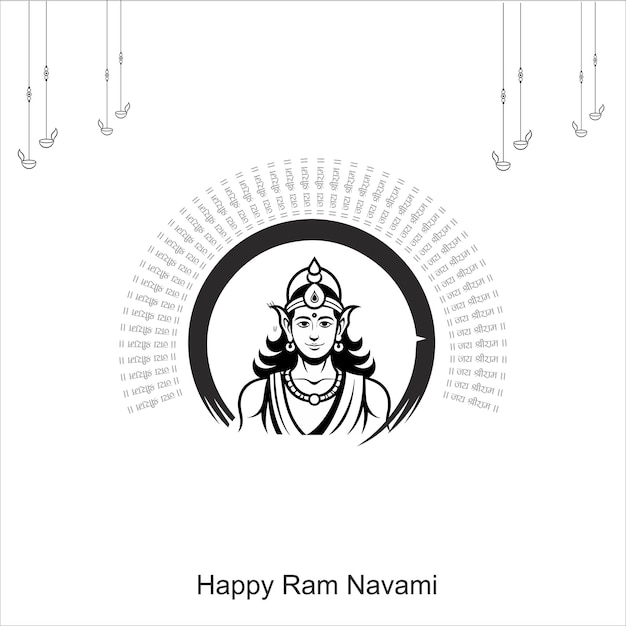 Vector shree ram navami celebration background for religious holiday of india