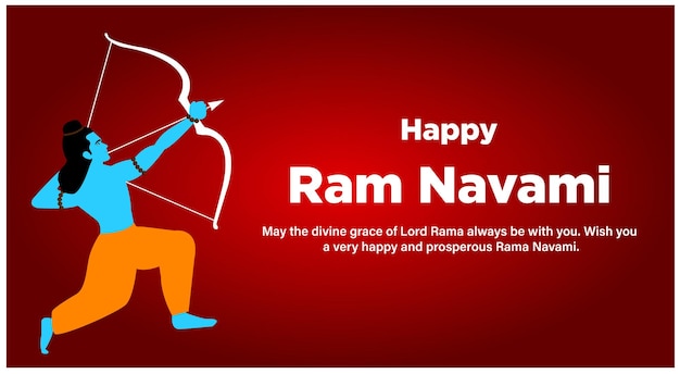 Shree Ram Navami Indian Hindu Festival Celebration Vector Design