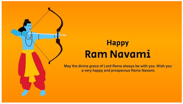 Shree Ram Navami Indian Hindu Festival Celebration Vector Design