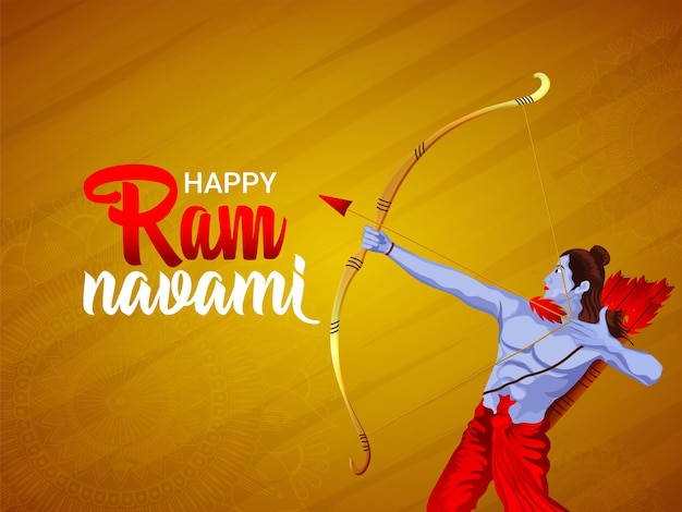 Shri ram navami with bow and arrow background