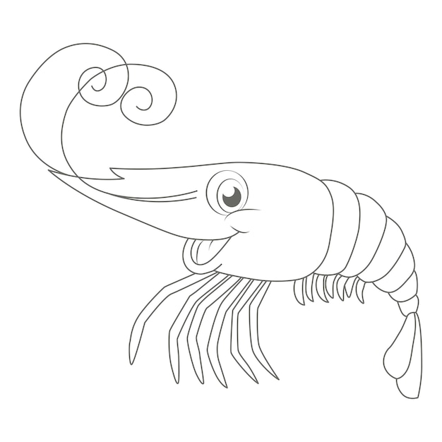 Shrimp Coloring book pages Kids coloring pages