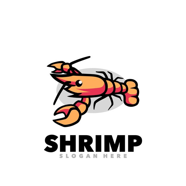 Shrimp design mascot funny Logo