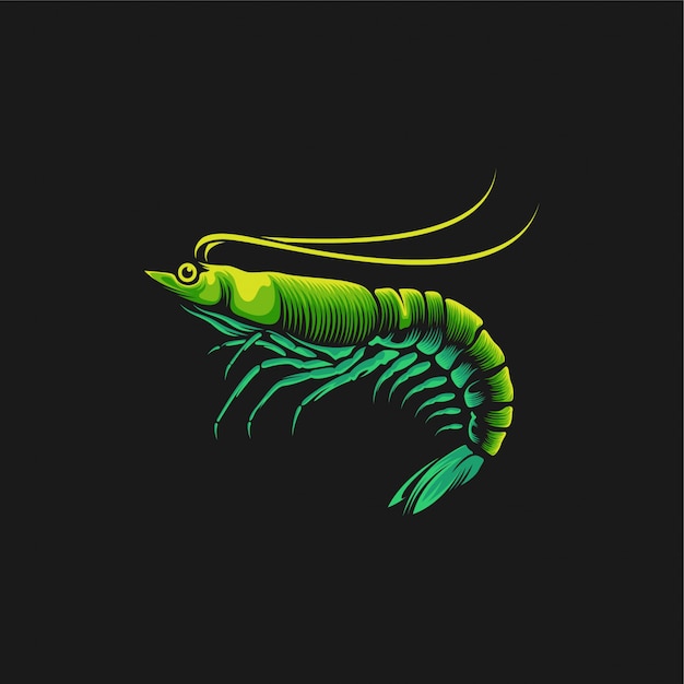 shrimp logo design illustration