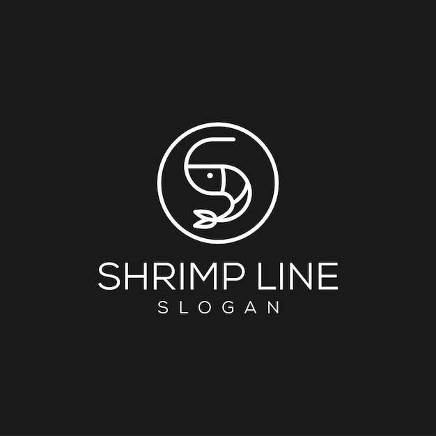 shrimp logo design Vector illustration of sea shrimp line art design