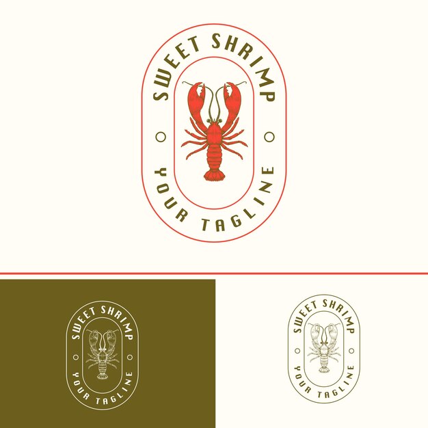 Vector shrimp logo template for your brand