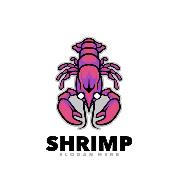 Shrimp mascot cartoon design logo