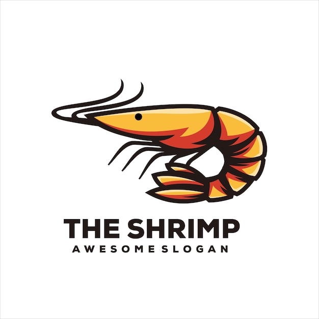 Shrimp mascot illustration logo