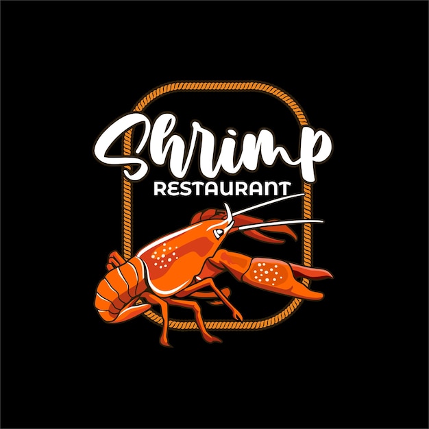 shrimp restaurant illustation design vector