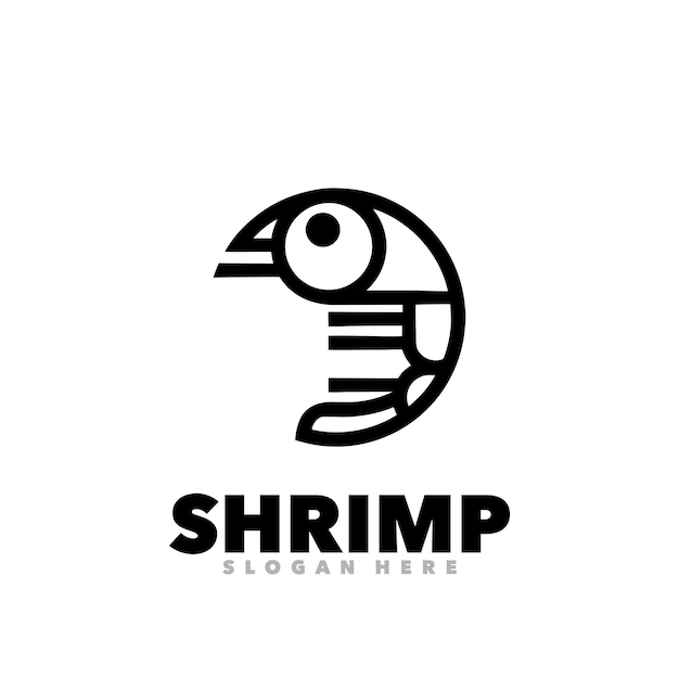 Shrimp sign outline design logo