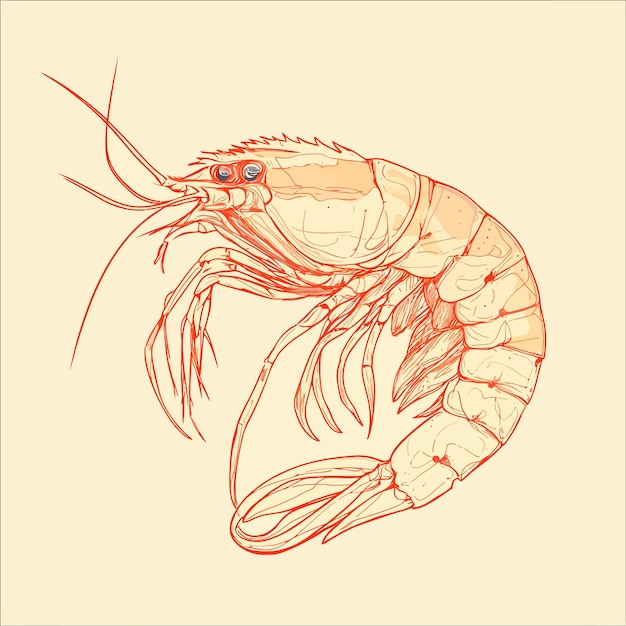 Shrimp vector cute