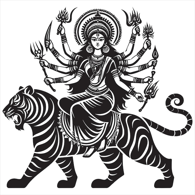 Shubh Navratri Happy Navratri Greeting With Maa Durga Portrait Goddess Durga Maa Dussehra Festival