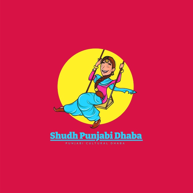 Shudh punjabi dhaba vector logo design