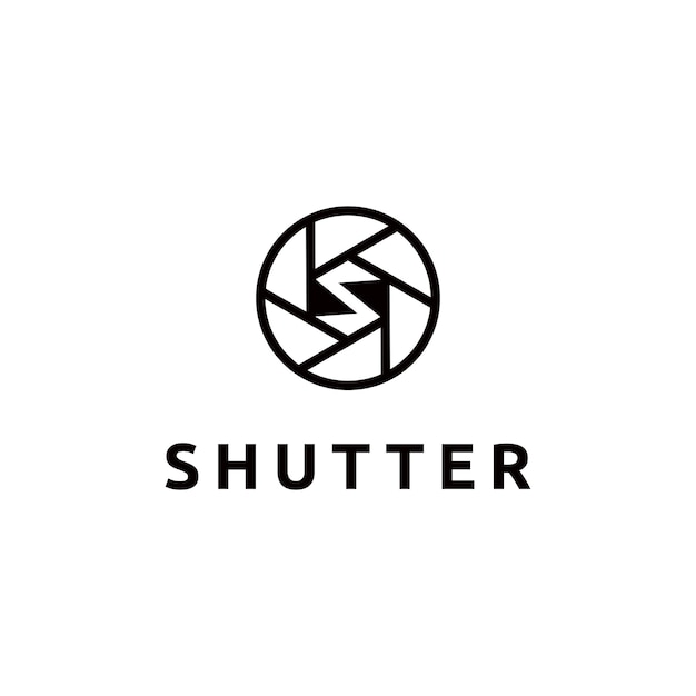 shutter lens camera letter s logo design vector