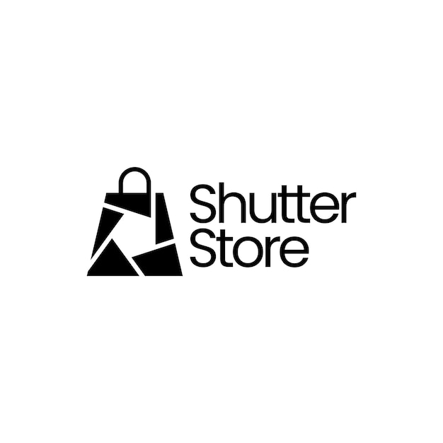 Shutter shop store photo camera lens logo vector icon illustration