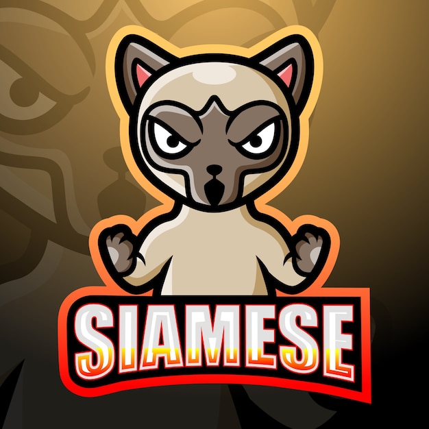 Siamese mascot esport illustration