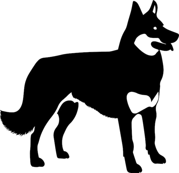 Siberian husky dog vector silhouette illustration