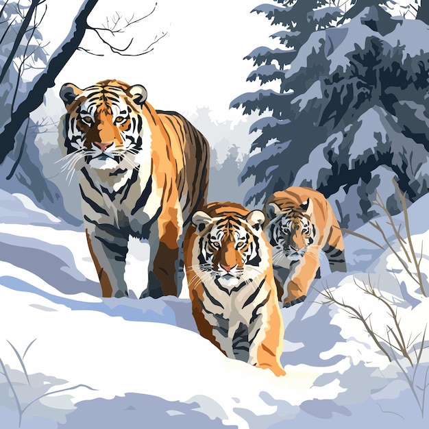 Siberian Tigers in the taiga 4