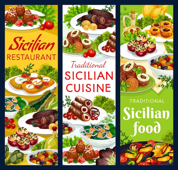 Sicilian food illustration design