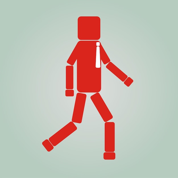 Side view of a businessman walking forward Flat vector icon