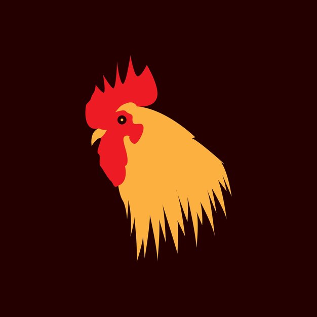 Vector side view head colored rooster logo design vector graphic symbol icon illustration creative idea