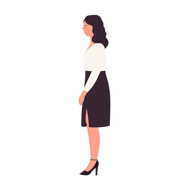 Side view of standing businesswoman