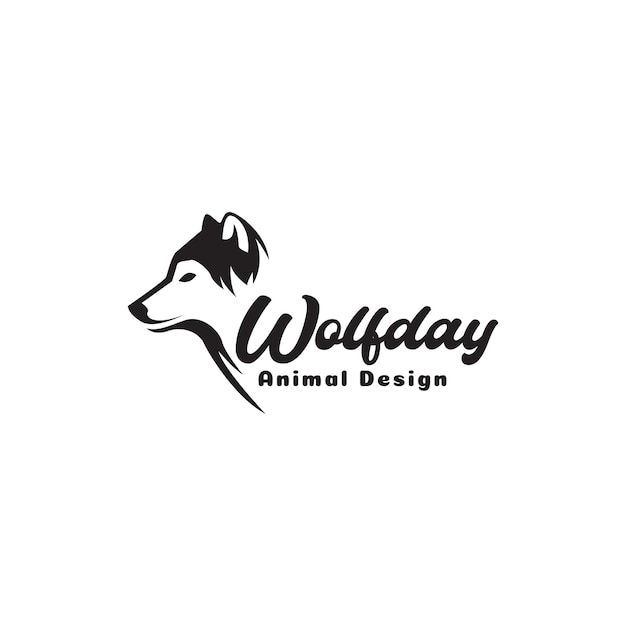 Side view wolf or siberian husky logo design vector graphic symbol icon illustration creative idea