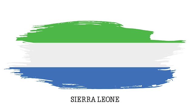 Sierra Leone flag vector grunge paint stroke