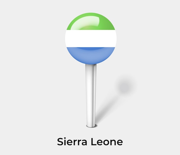 Sierra Leone push pin for map vector illustration